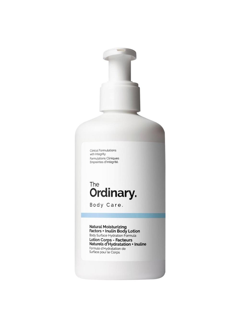 The Ordinary White Lotion Bottle with Light Blue Accent